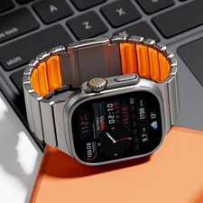 Metal  Rubber Band for Apple Watch Ultra3 2 49/46mm 11 10 987654 Magnetic Strap