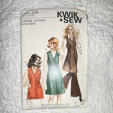 Kwik Sew 374 Women s Jumper Vest Sportswear Sewing Pattern Vintage Original