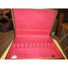 Vintage McGraw Tarnish Proof Silverware Chest Wood Storage Box Red Felt Lining