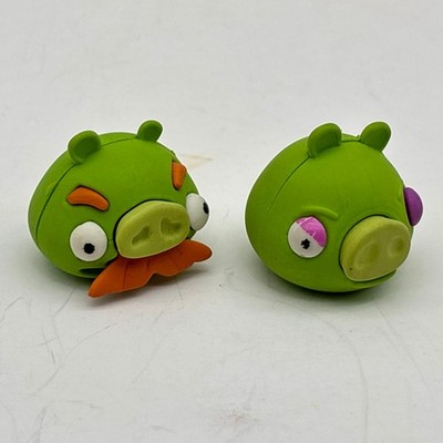 Angry Birds Puzzle Eraseez Pigs Set of 2 Bad Piggies Minion Figure 1'' Rovio