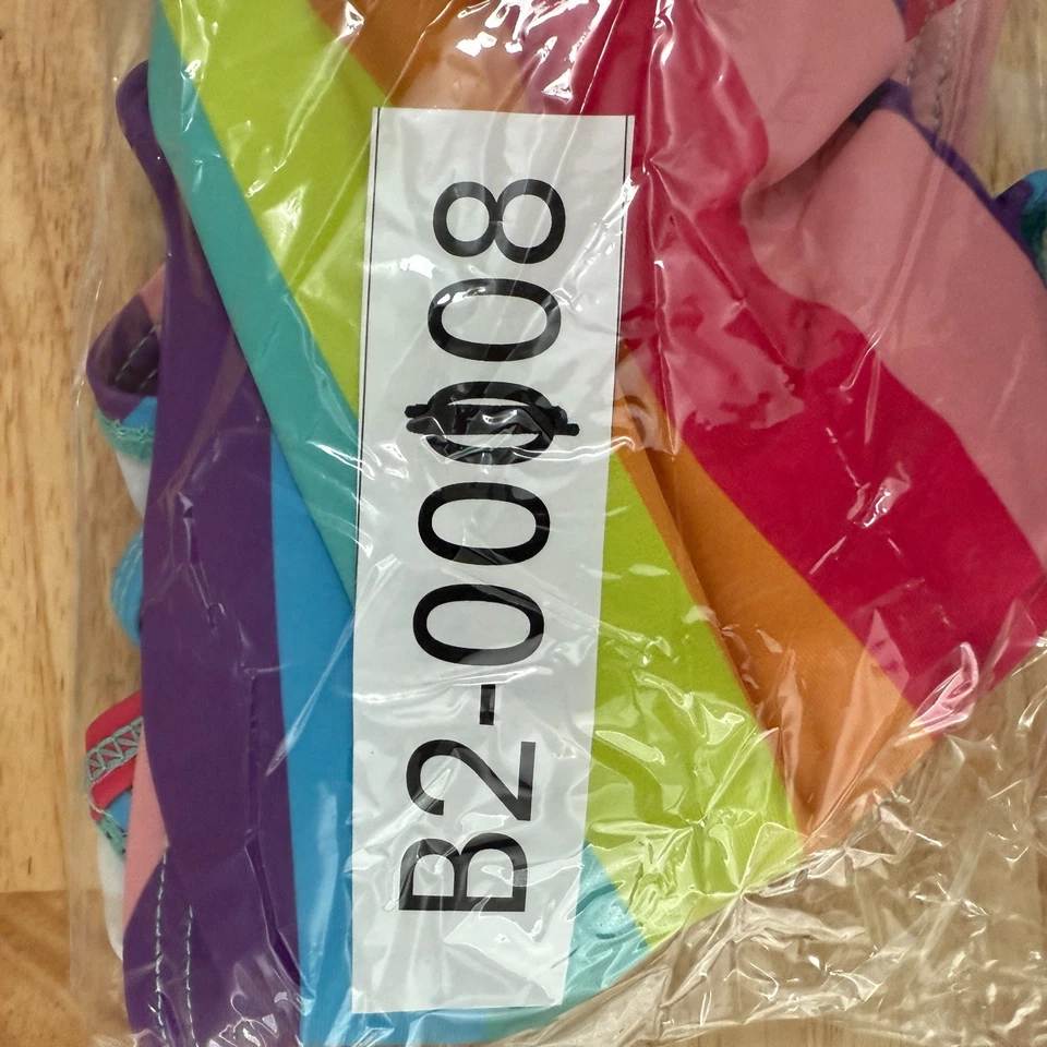 Traje de baño de una pieza a rayas arco iris talla 4 colorido para niñas Foto 4 de 4