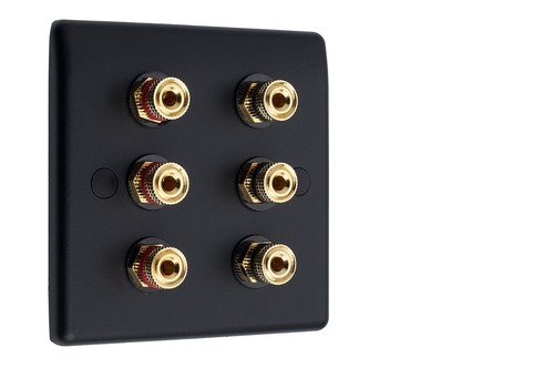 Audio Speaker 3.0 AV Wall Face Plate 6 Terminal Binding Posts for Banana Plugs - Picture 5 of 18