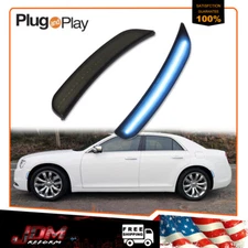 For 2015-2023 Chrysler 300 Smoked Lens Ice Blue LED Rear Side Marker Lights 2PCS