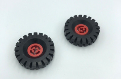 LEGO Technik Technic 2x Reifen 17 x 43 Alt Vintage 3482c03 Rote Felgen