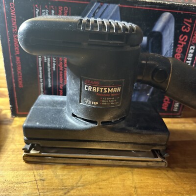 Vintage Sears Craftsman Finishing Orbital Sander 1/3 Sheet Corded