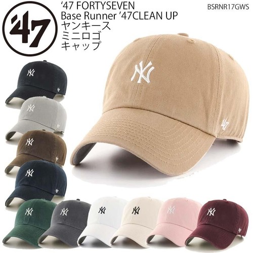 47brand NEW YORK YANKEES Baseball Cap CLEAN UP Base Runner Mini Logo 12 Colors
