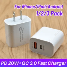 QC PD 20W USB Type-C Power Adapter Cube Fast Charger For iPhone iPad Pro Android