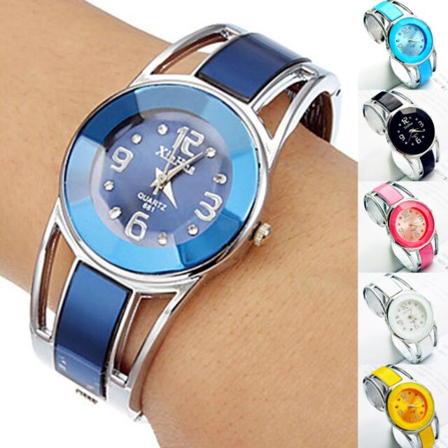 Women's Ladies Elegant Stainless Steel Watches Cuff Bracelet Bangle Wristwatch