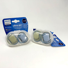 Philips Avent Ultra Air Pacifier 0-6M Model SCF085/21 Blue Green Set of 4
