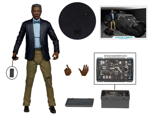 Super COOL DC Multiverse Batman Vehicle Figure Lucius Fox & Tumbler Gold Label - Picture 5 of 5