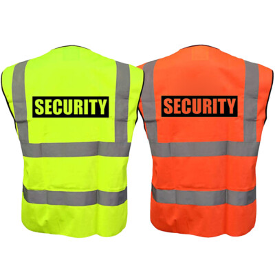 SECURITY Hi Vis Weste hohe Sichtbarkeit reflektierende Sicherheitsweste | gelb/orange