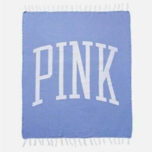 Victoria's Secret VS PINK Blue and White Beach Blanket - Picture 1 of 3