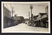 Grass Valley California Main Street 1942 RPPC CA Cars Buildings Business Posted