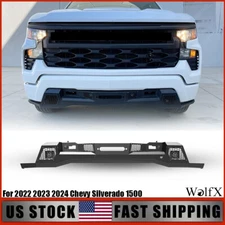 Steel Front Bumper For 2022 2023 2024 2025 Chevy Silverado 1500 w/LED Lights