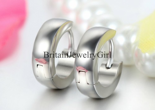 2pcs 4MM Men Women Stainless Steel Hoop Loop Huggie Ear Stud Earrings Punk - Picture 3 of 15