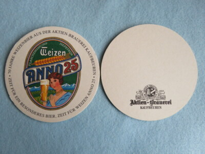 Beer Bierdeckel Coaster ~ AKTIEN Brauerei Kaufbeuren Weizen ~^~ GERMANY Est 1307