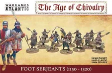 Wargames Atlantic 32 Plastic 28mm Foot Serjeants (1100-1320) Bretonnian