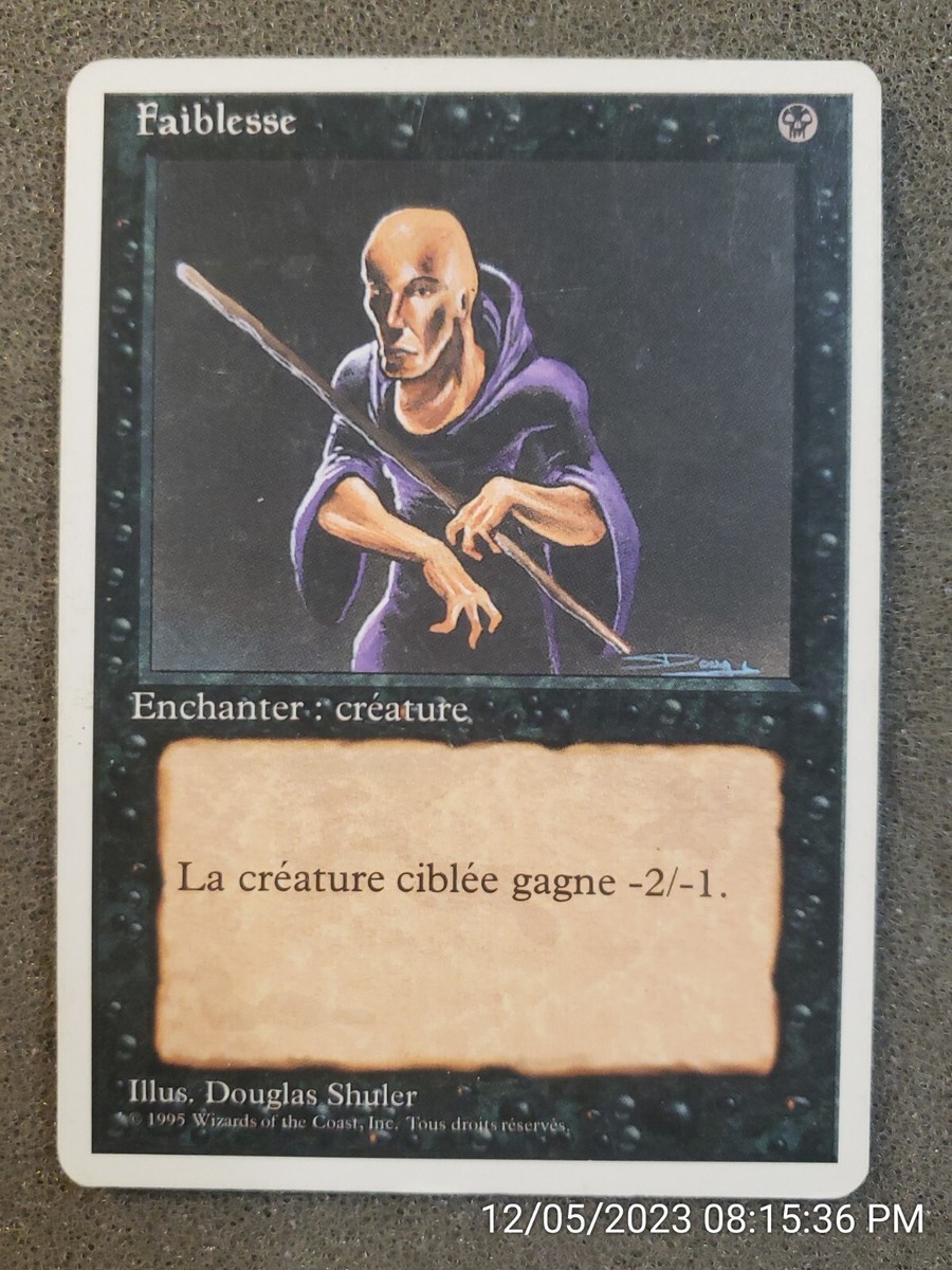 MTG Weakness FRENCH FAIBLESSE Magic THE GATHERING (DS3D1A4) | eBay