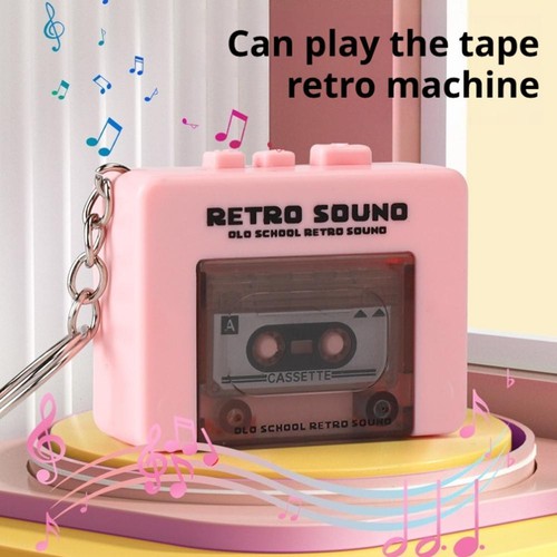 Retro Tape Recorder Pendant Keychain Cassette Tape Recorder Mini Recording G6H3 - Picture 9 of 17