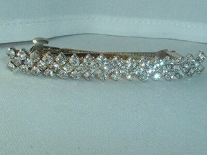 Vintage Prong Set Rhinestone Wedding Bridal Prom Hair Barrette Up