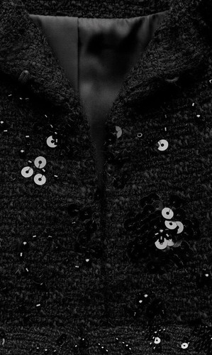 ZARA SEQUIN BLAZER BLACK BEAD BEADED BOUCLE JACKET CROPPED Size S BNWT - Picture 4 of 6