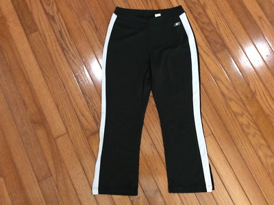 Reebok Womens Small Black Semi Fitted Crop Capri Workout Yoga
