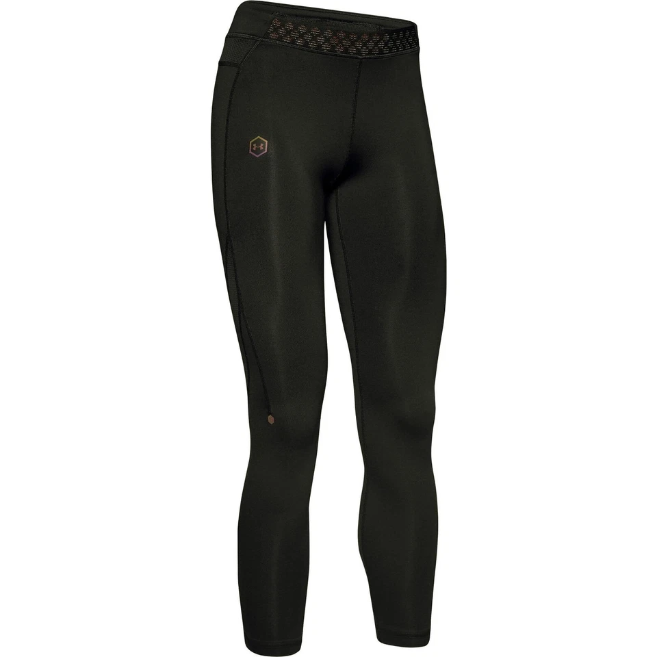 UNDER ARMOUR WOMENS TIGHTS COMPRESSION RUNNING LEGGINGS LADIES GYM RUSH BLACK - Image 4 of 4