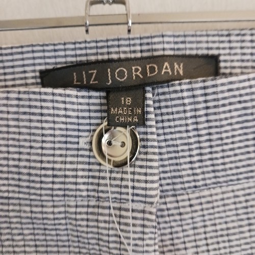 LIZ JORDAN SIZE 18 7/8 PANTS GREY & WHITE CHECK - Picture 2 of 7