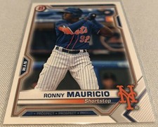 2021 Bowman Baseball Prospects Ronny Mauricio New York Mets base card #BP-23