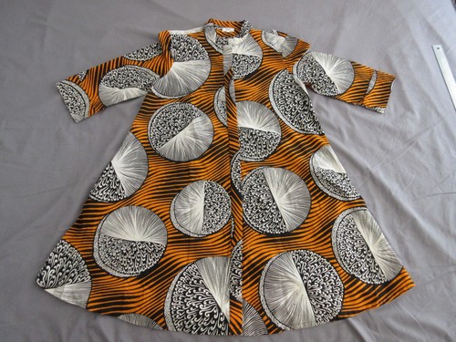 ZURI KENYA cotton abstract pattern shirt dress M - 第 8/11 張圖片