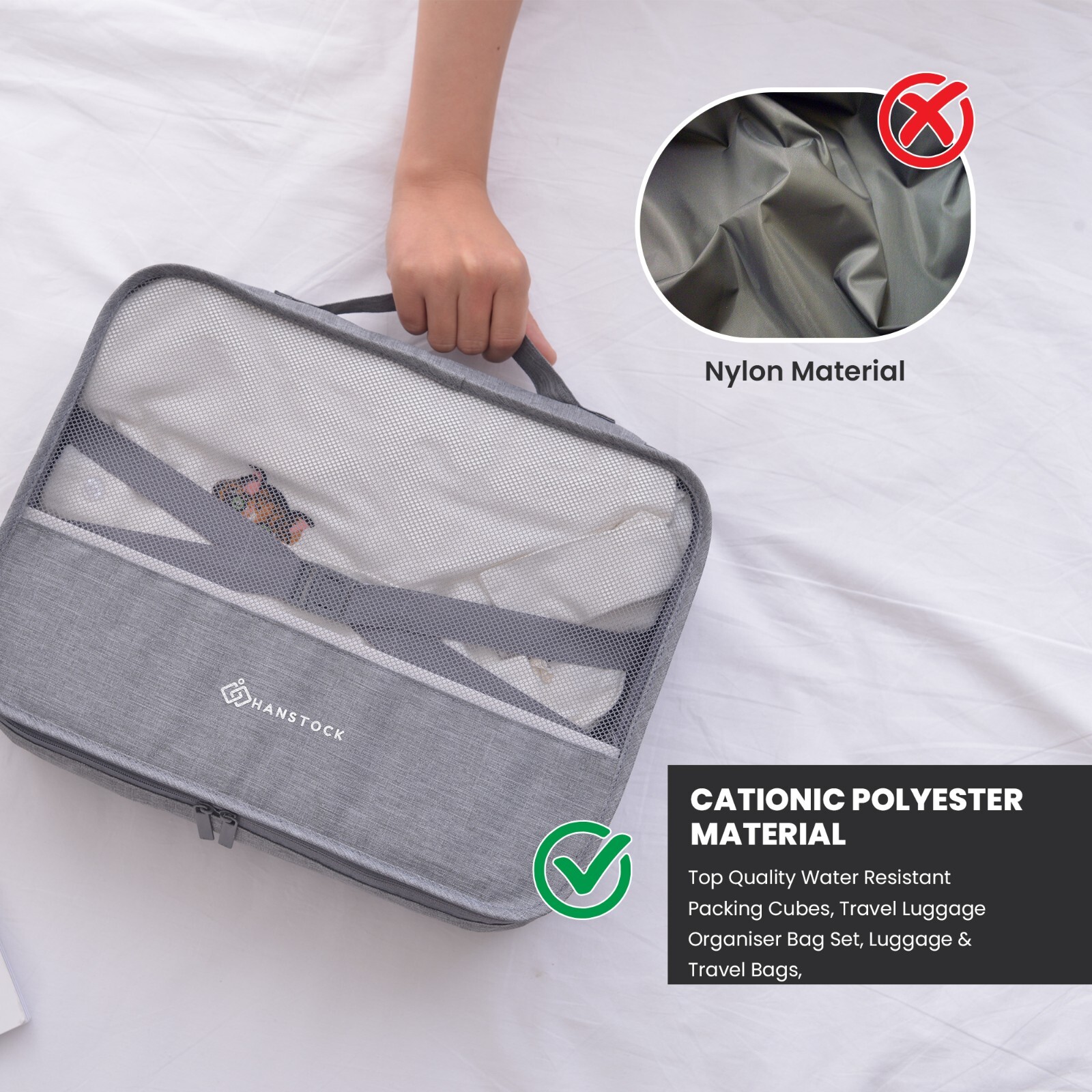Hanstock Packing cubes, 8 Pcs Multifunction Water Resistant Suitcase