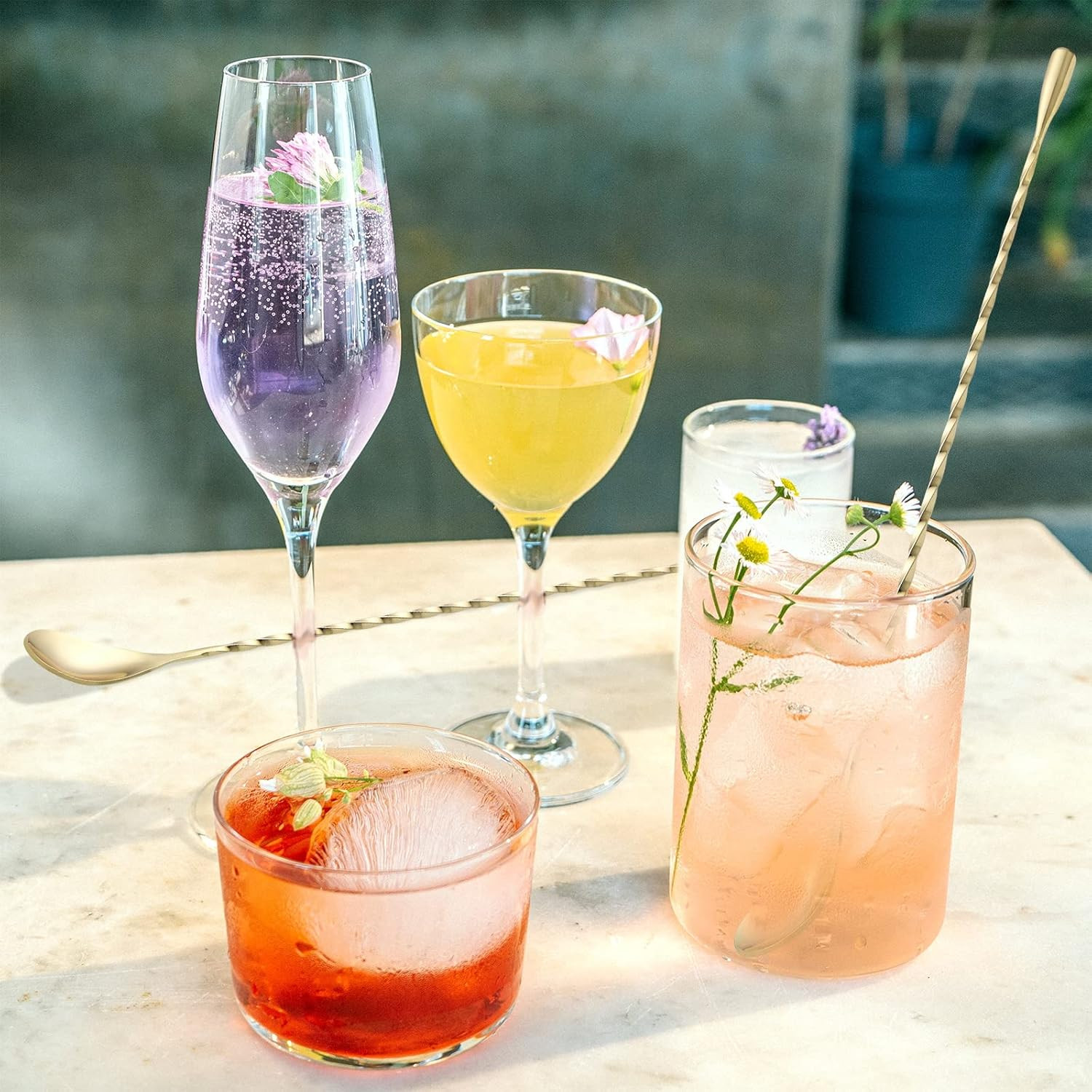 2 Pcs 12 Inches Bar Spoon, Long Handle Mixing Stirrers for Drink, Briout Stainle