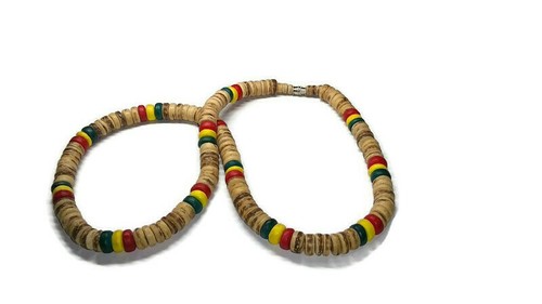 Vtg 90s Puka Shell Necklace, Boho 