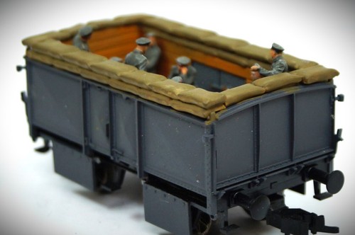 HO 1:87 Artmaster Artitec WWI Panzerzug-Wagen Infanteriewagen offen Fertigmodell - Bild 2 von 11
