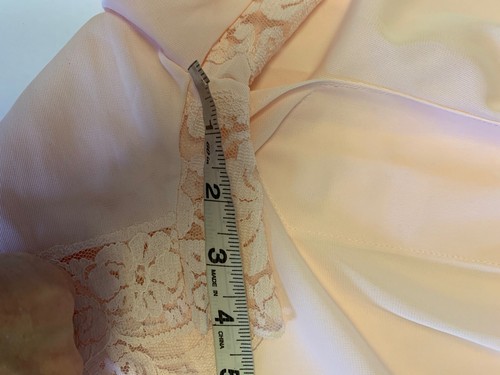 Vintage rosa Spitze durchsichtig Nylon Pettipant Unterhose Split Slip S USA Union Made - Bild 9 von 11