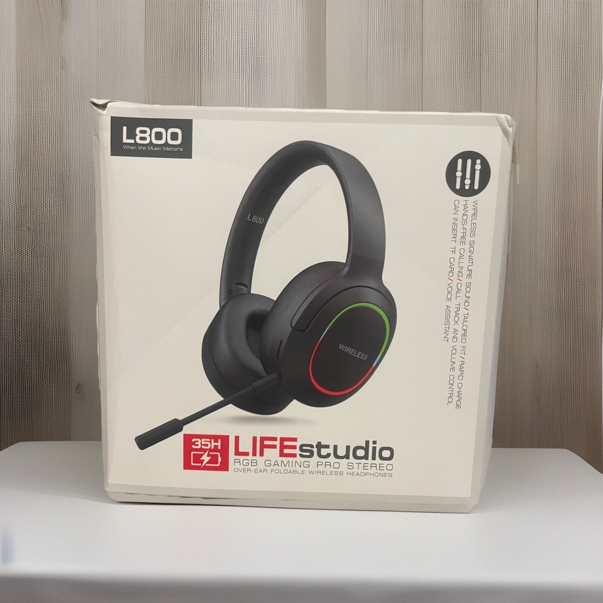 Life Studio L850 Wireless Gaming PRO Stereo Foldable Headphone in Black New