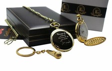 SIGNIERT TOM WAITS Taschenuhr MIKROFON Schlüsselring Luxus personalisiertes Geschenkset