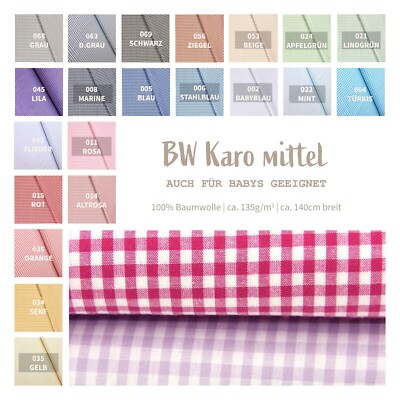 Baumwolle bedruckt Karo Meterware - Baumwollstoff kariert - Webware *Ab 50cm