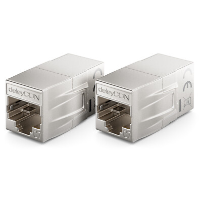 2x CAT7 Patchkabel Verbinder Kupplung RJ45 Verlängerung Netzwerk LAN DSL Adapter