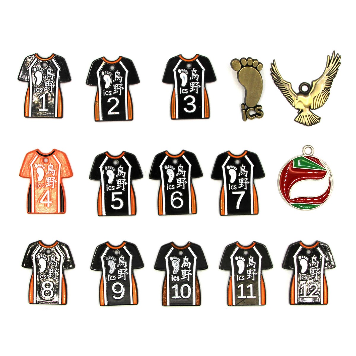 アクセサリー saki Haikyuu - Jerseys Eagle Asics Badge Pin Necklace & Keychain 15 Pcs