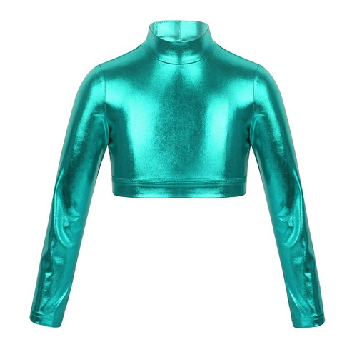 iEFiEL Kids Girls Crop Top Ballet Dance Top Stage Performance Workout Dancewear - Picture 88 of 96