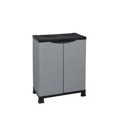 KREHER Kunststoffschrank Rattan Balkonschrank Haushaltsschrank Schrank 68x40x92 4 Füße