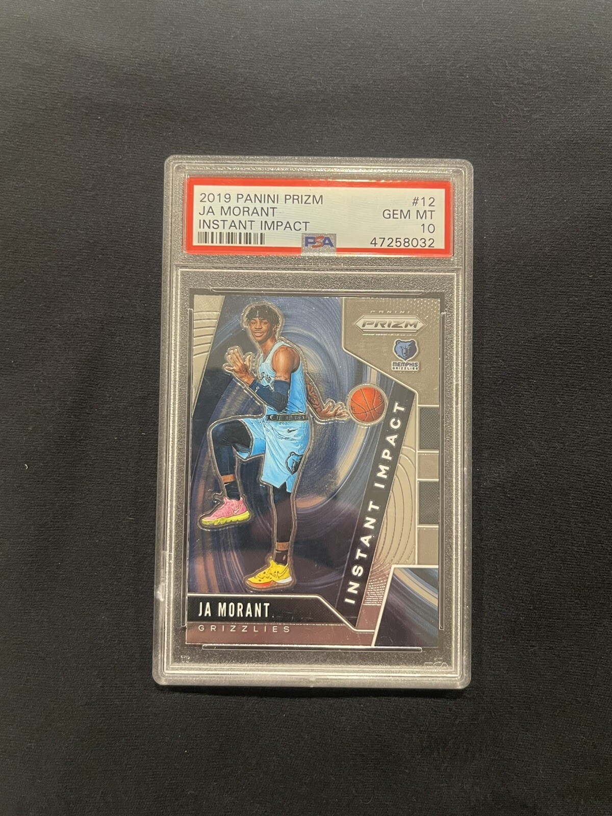 2019-20 Panini Prizm Ja Morant Instant Impact Rookie PSA 10 RC No.12