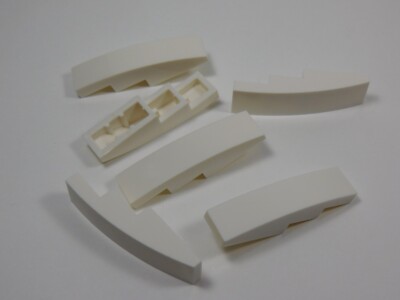LEGO Lot of 6 White 4x1 Curved Slopes No Stud K7