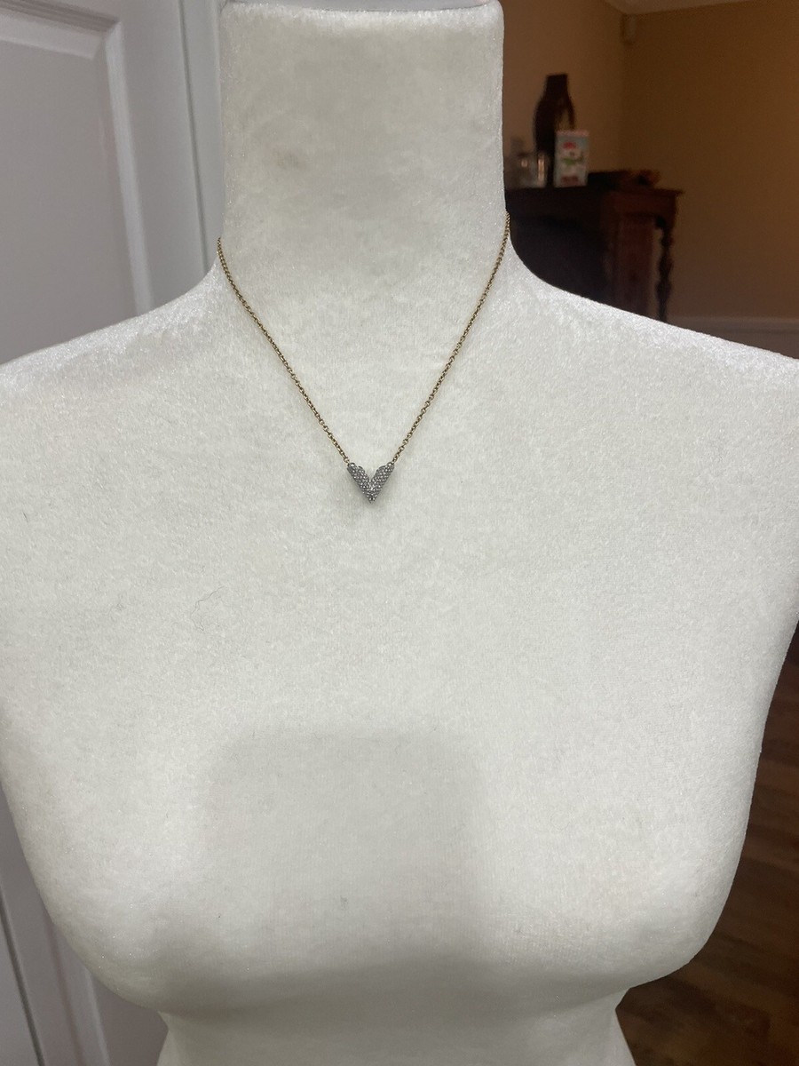 LOUIS VUITTON Essential V Strass Necklace M68033 Gold / Silver