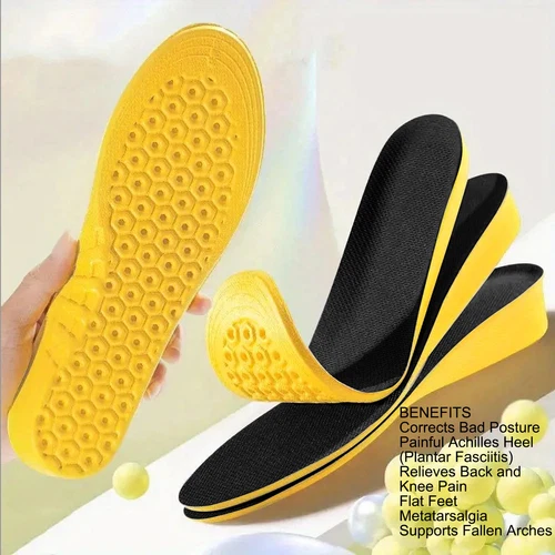US Memory Foam Orthotic Arch Support Shoes Insoles Inserts Pads Women Men Unisex - Picture 3 of 14