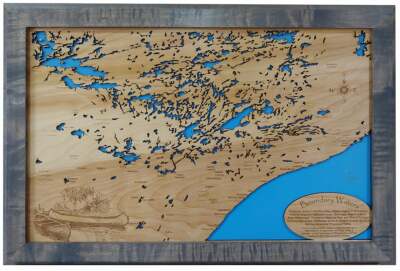 The Boundary Waters - Laser Cut Wood Map | Wall Art | Made to Order