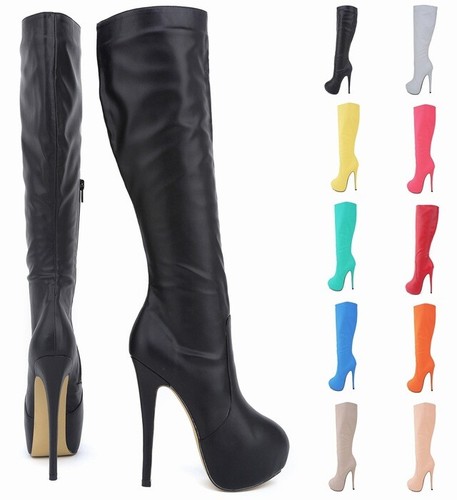 Sexy Lady British Faux Leather High 
