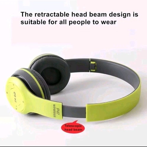 P47 Stereo Headset Bluetooth 5 0 Folding Series Wireless Sports Game Headset - Picture 8 of 10
