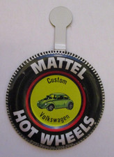 CUSTOM VOLKSWAGEN, MATTEL HOT WHEELS BUTTON W/TAB - NICE